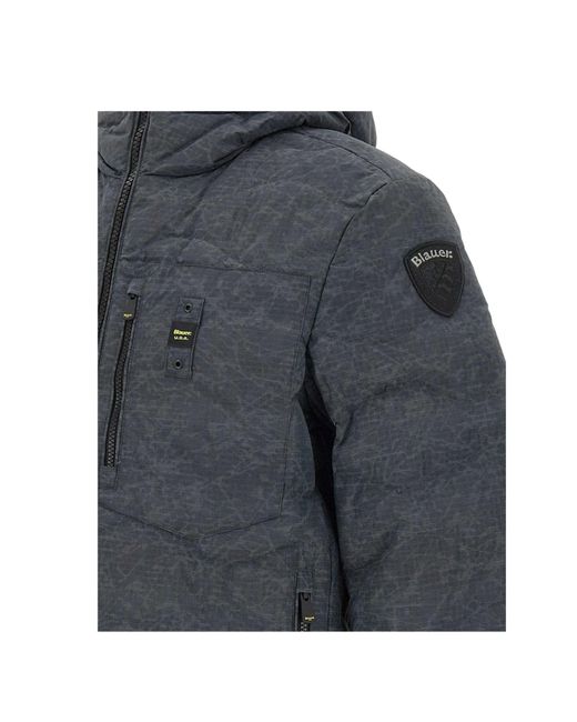 Blauer Usa Gray Blauer Wax Wave Down Jacket for men