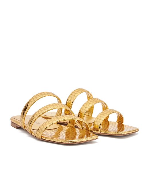 Casadei Metallic Atomium Multi-Strap Flat Sandals