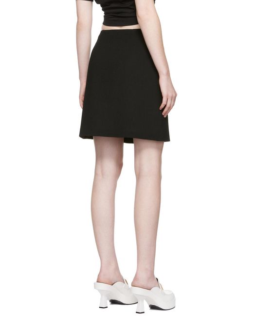 Versace Black Medusa A-Line Wool Skirt