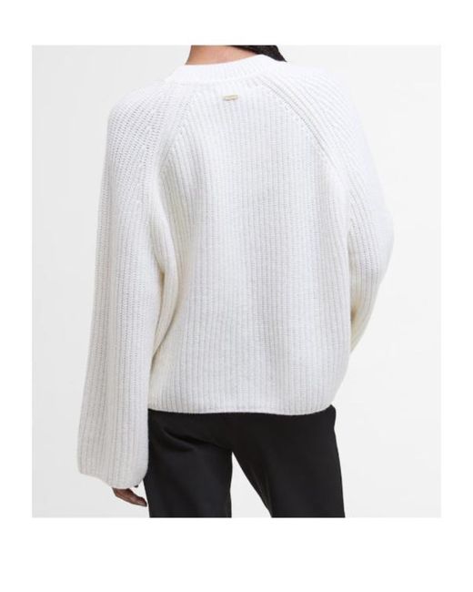 Barbour White Crew Neck Sweater