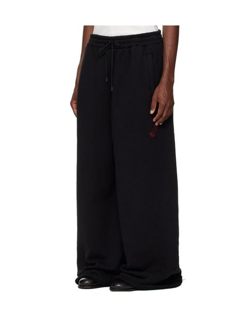 Lu'u Dan Black Raw-Cut Bontan Drawstring Casual Pants for men