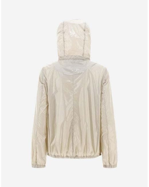 Herno White Logo-Patch Zipped Hooded Jacket