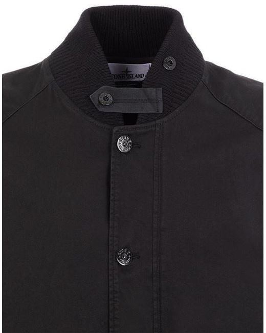 Stone Island Black Logo Medallion Casual Jacket for men
