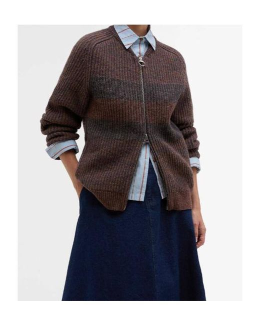 Barbour Black X Paul Smith Striped-Pattern Cardigan for men