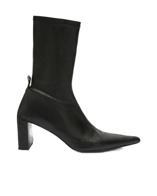 Jil Sander Black Pointed-Toe Ankle Boots