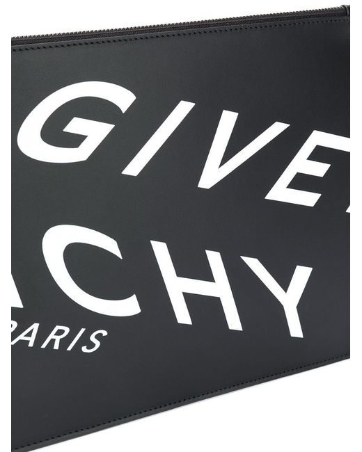 Givenchy Black Split Logo Print Clutch for men