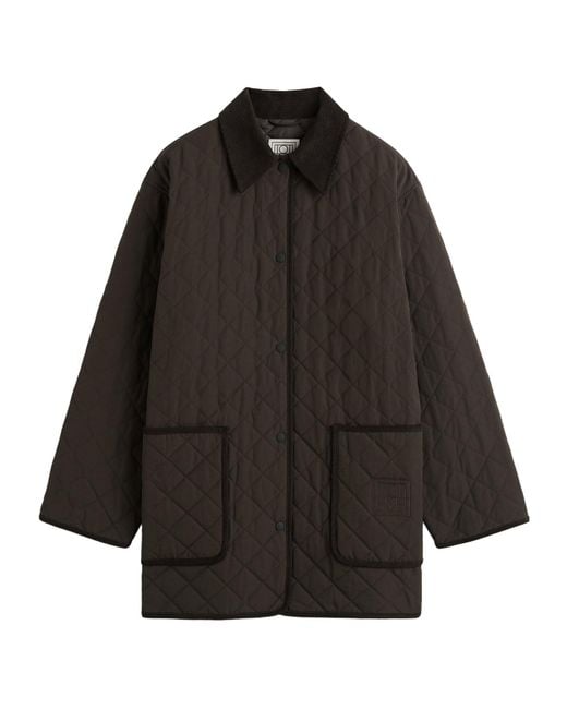 Totême Black Totême Diamond-Quilted Buttoned Jacket