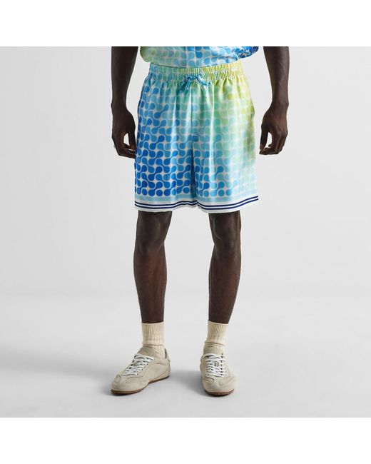 Casablanca Blue Drawstring Athletic Shorts for men
