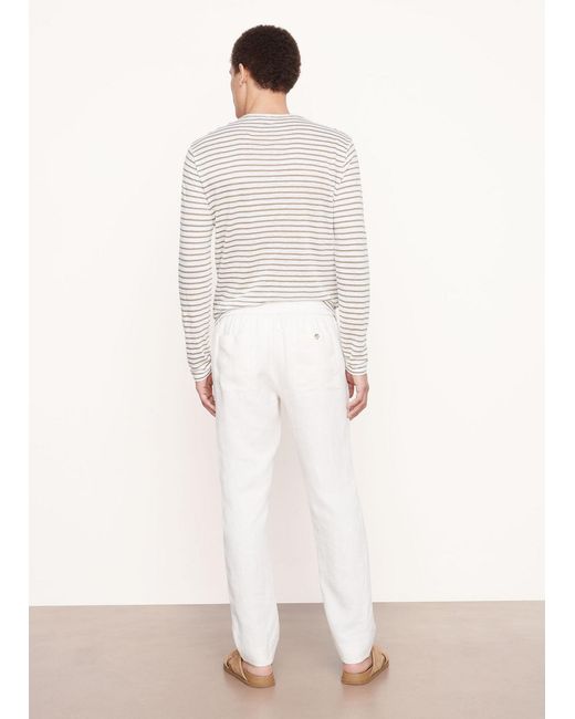 Vince White Drawstring Relaxed Fit Pants for men