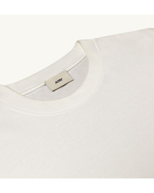 Autry White Flag-Print Crew-Neck T-Shirt for men