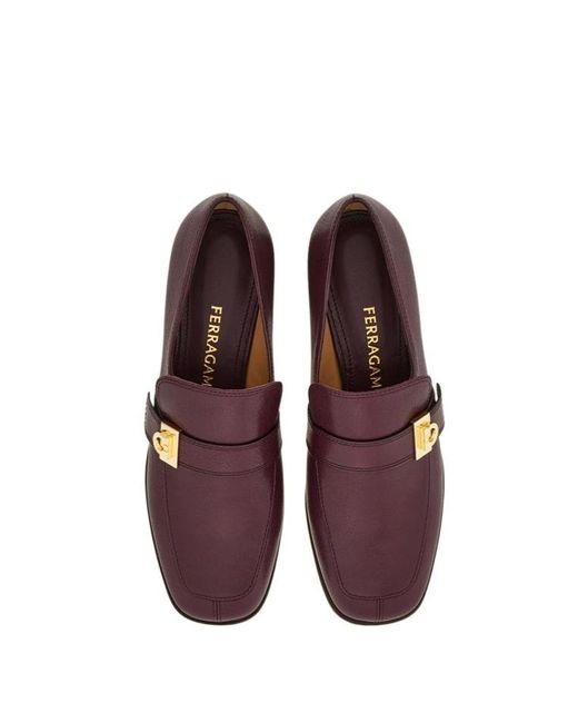 Ferragamo Purple Hug Buckle Loafer Mule