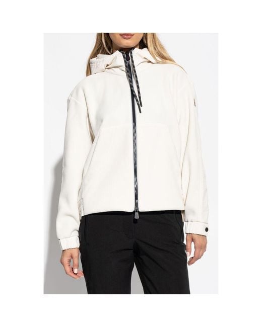 Moncler White Long-Sleeved Hooded Casual Jacket