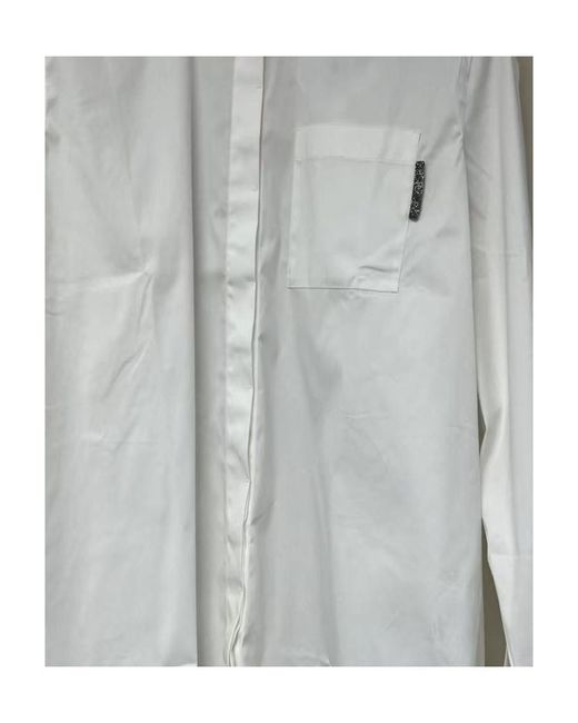 Brunello Cucinelli White Beaded Tab Detail Shirt