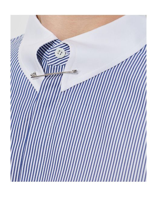 DSquared² Blue Long Sleeve Striped Shirt for men