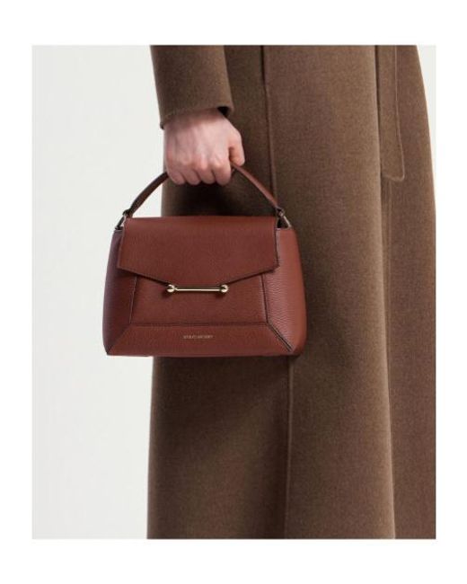 Strathberry Brown Mosaic Leather Tote Bag