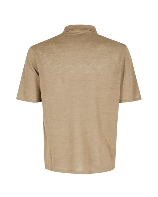 Roberto Collina Natural Short-Sleeved Polo Shirt for men