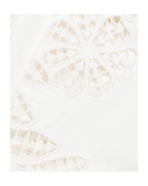 Rag & Bone White Embroidered Straight-Leg Jeans