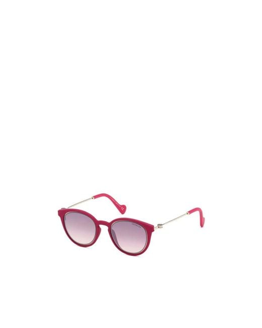Moncler Pink Eyewear Round Frame Sunglasses for men