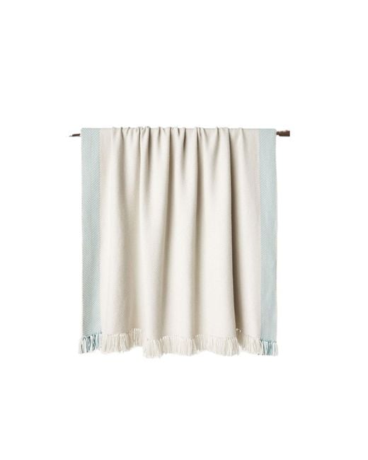 Loro Piana White Fringed Blanket