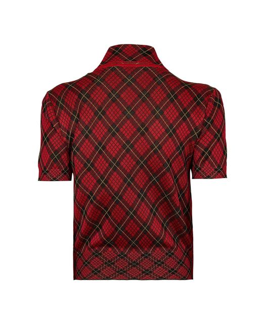 McQueen Checkered Knit Polo Shirt