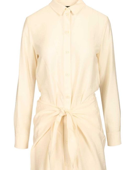 Emporio Armani Natural Tie-Front Shirt Dress