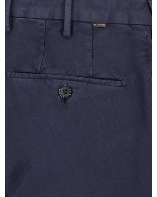 Incotex Blue Slim Fit Pants for men