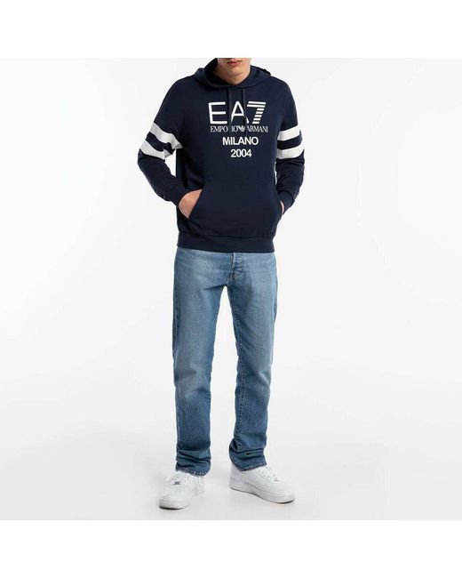 EA7 Blue Logo Pattern Sweater for men