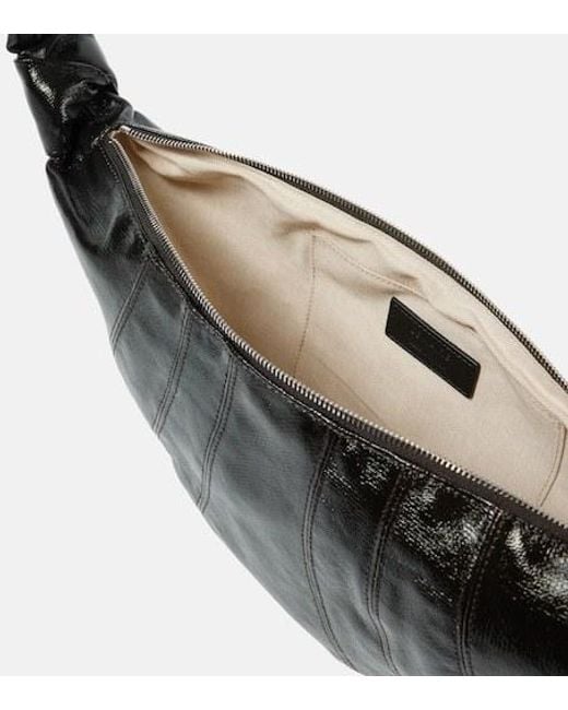 Lemaire Black Croissant Medium Coated Canvas Shoulder Bag