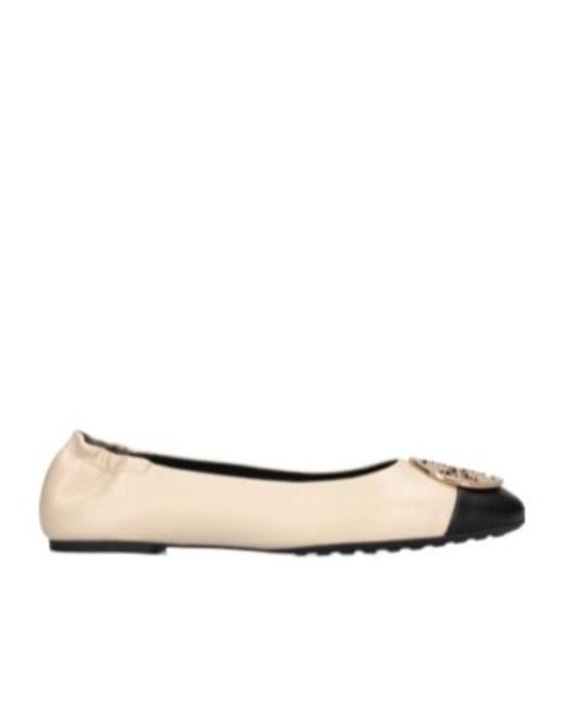 Tory Burch Natural Round Head Ballet Flats