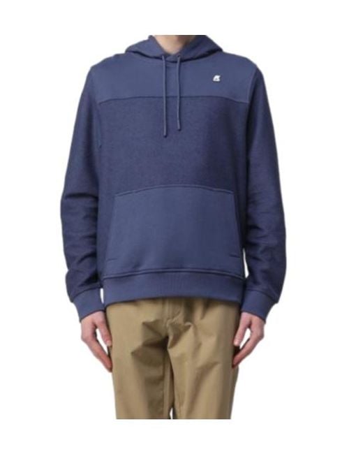 K-Way Blue Jose Logo Patch Drawstring Hoodie for men