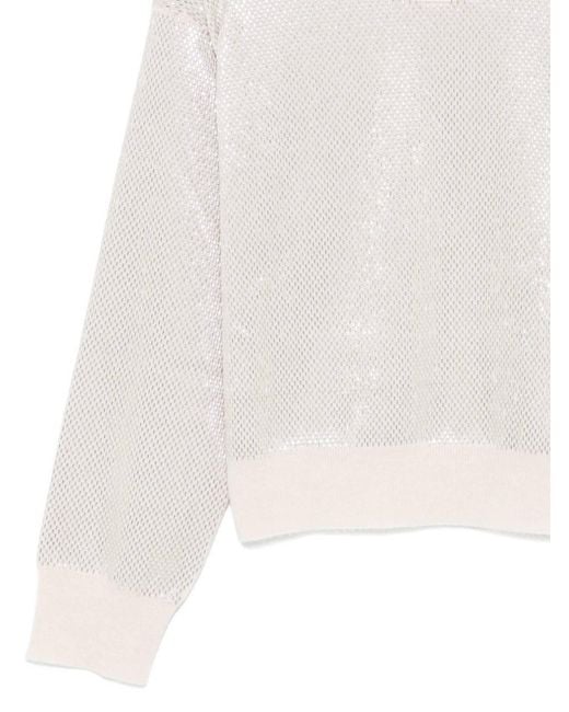 Haikure White Mesh Knitwear