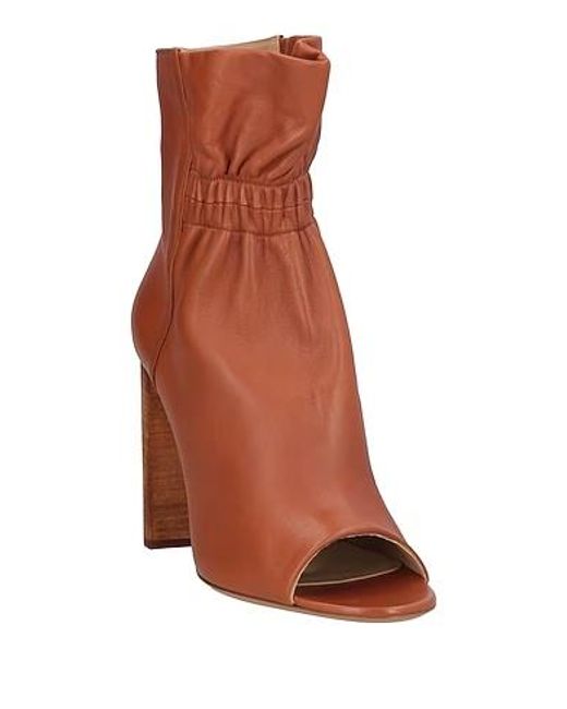Chloé Brown Open-Toe Ankle Boots