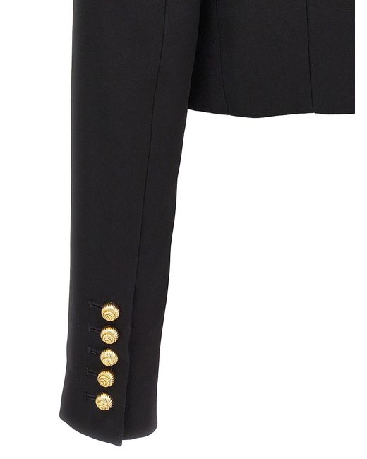 Balmain Black 'Chiocciola' Button Short Jacket
