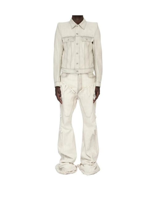 Rick Owens Natural Slivered Bootcut Jeans for men