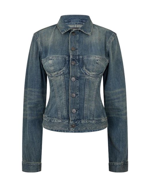 Balenciaga Blue Corseted Denim Jacket