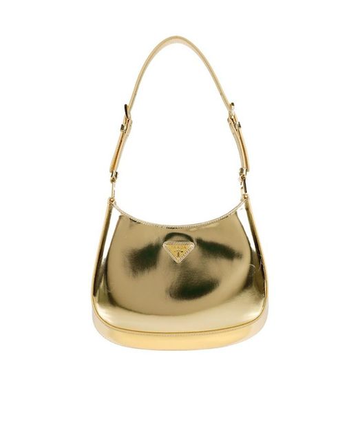 Prada Metallic Logo Shoulder Bag