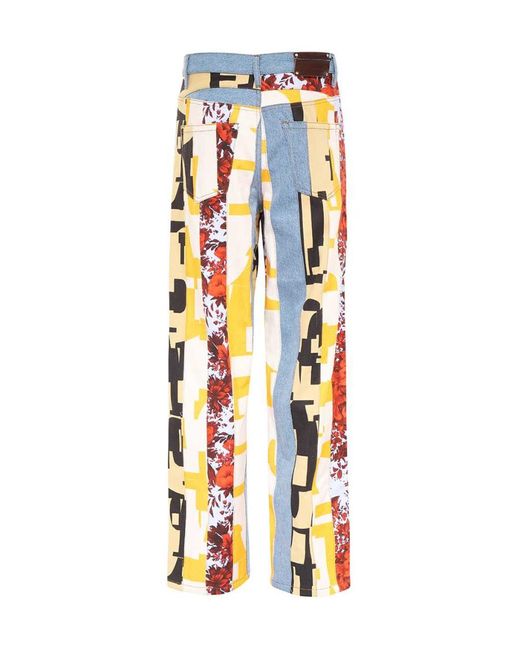 Dries Van Noten White Pattern Casual Pants for men