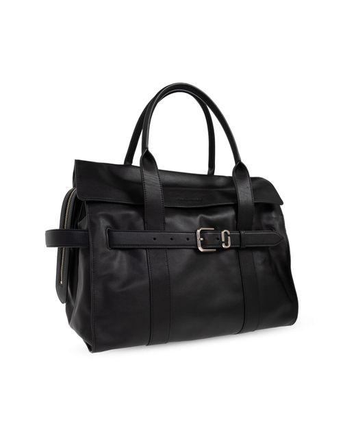 Marc Jacobs Black Logo Detailed Foldover Tote Bag