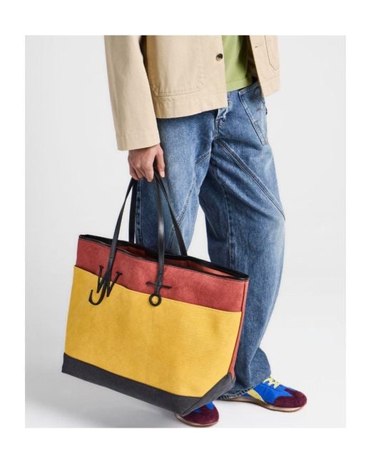 J.W. Anderson Yellow Xl Anchor Canvas Leather Tote