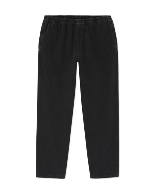 American Vintage Black Elastic-Waist Casual Trousers for men