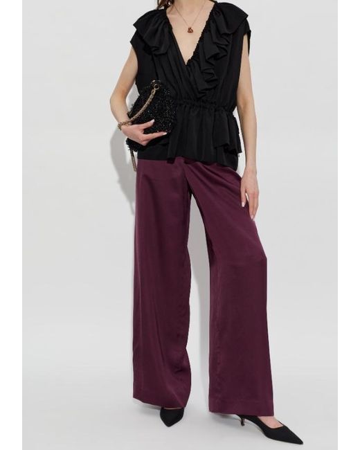 Dries Van Noten Black Cally Bis Ruffled Peplum Top