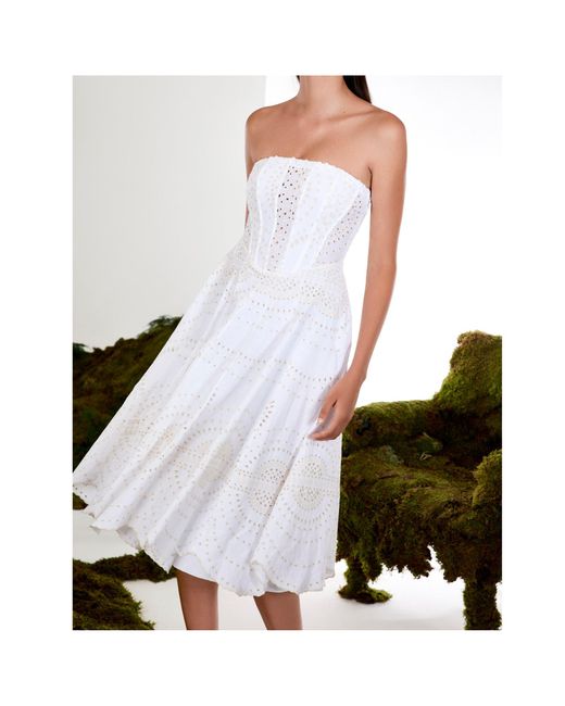 Charo Ruiz White Off-Shoulder Dress