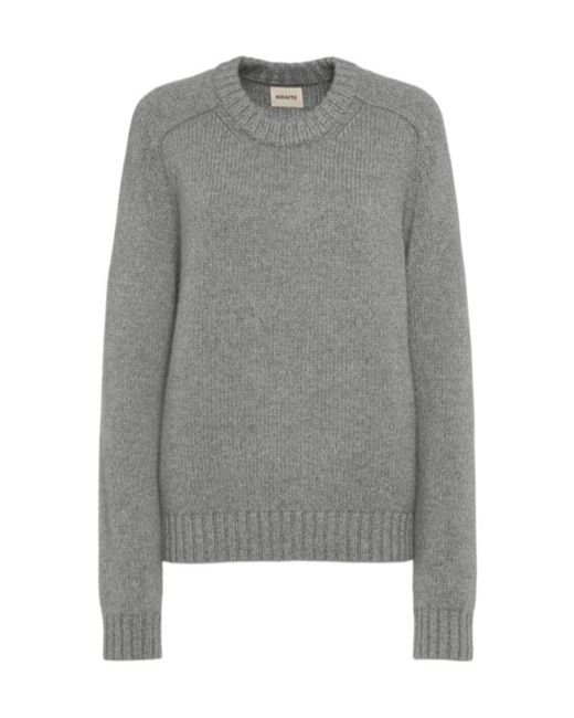 Khaite Gray Mae Cashmere Crewneck Sweater