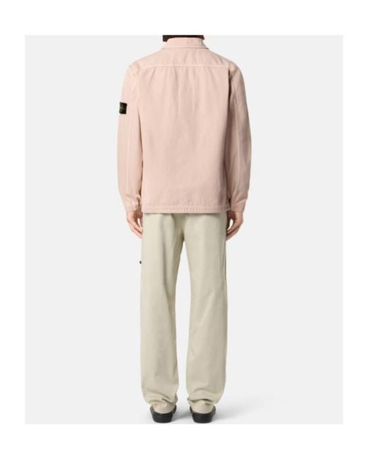 Stone Island Pink Comfort-Fit Overshirt With Chest Pocket for men