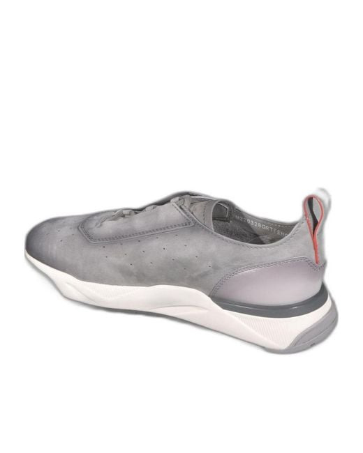 Santoni Gray Perforated Slip-On Sneakers for men