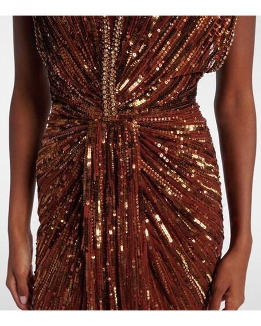 Jenny Packham Brown Zola Sequined Gown