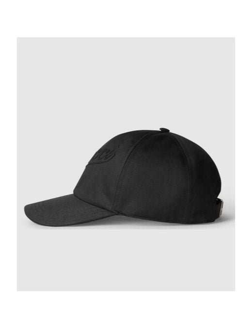 Gucci Black Logo Embroidered Baseball Hat for men