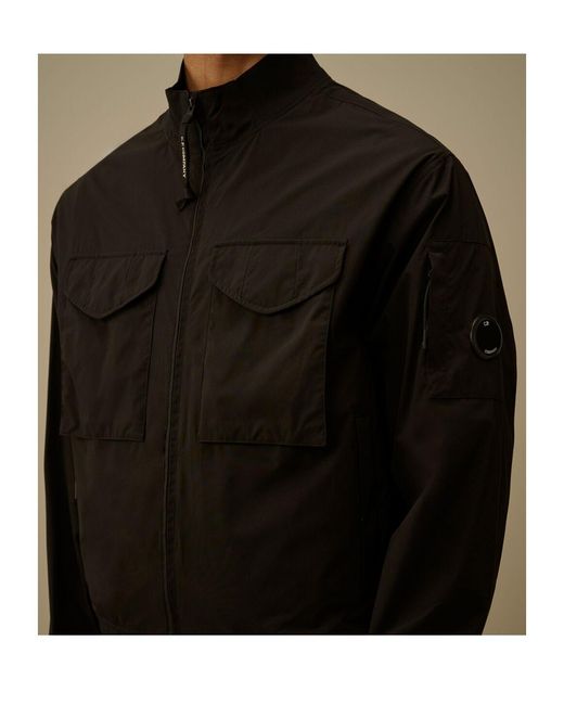 C P Company Black Flap-Pocket Jacket for men
