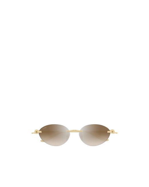 Cartier White Cat-Eye Frame Sunglasses