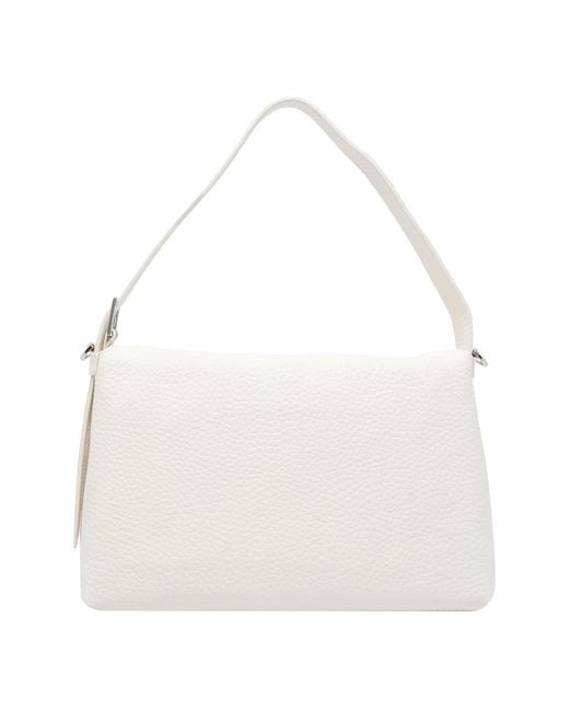 Orciani White Nana Soft Strap Shoulder Bag